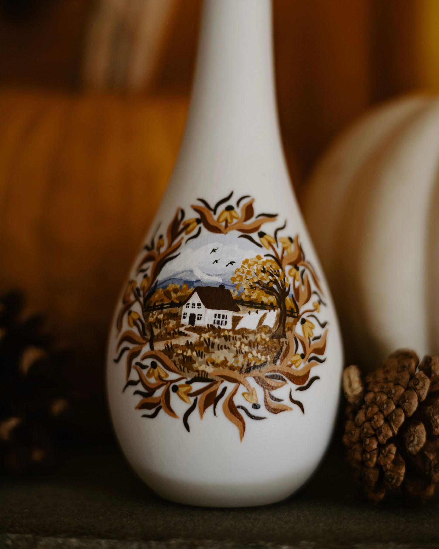 Painted Vase with Dried Flowers no. 5