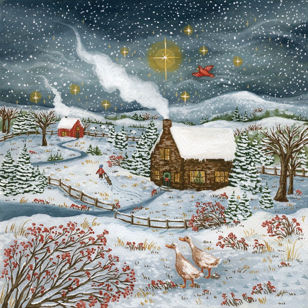 Snowflakes in Starlight- Fine Art Print