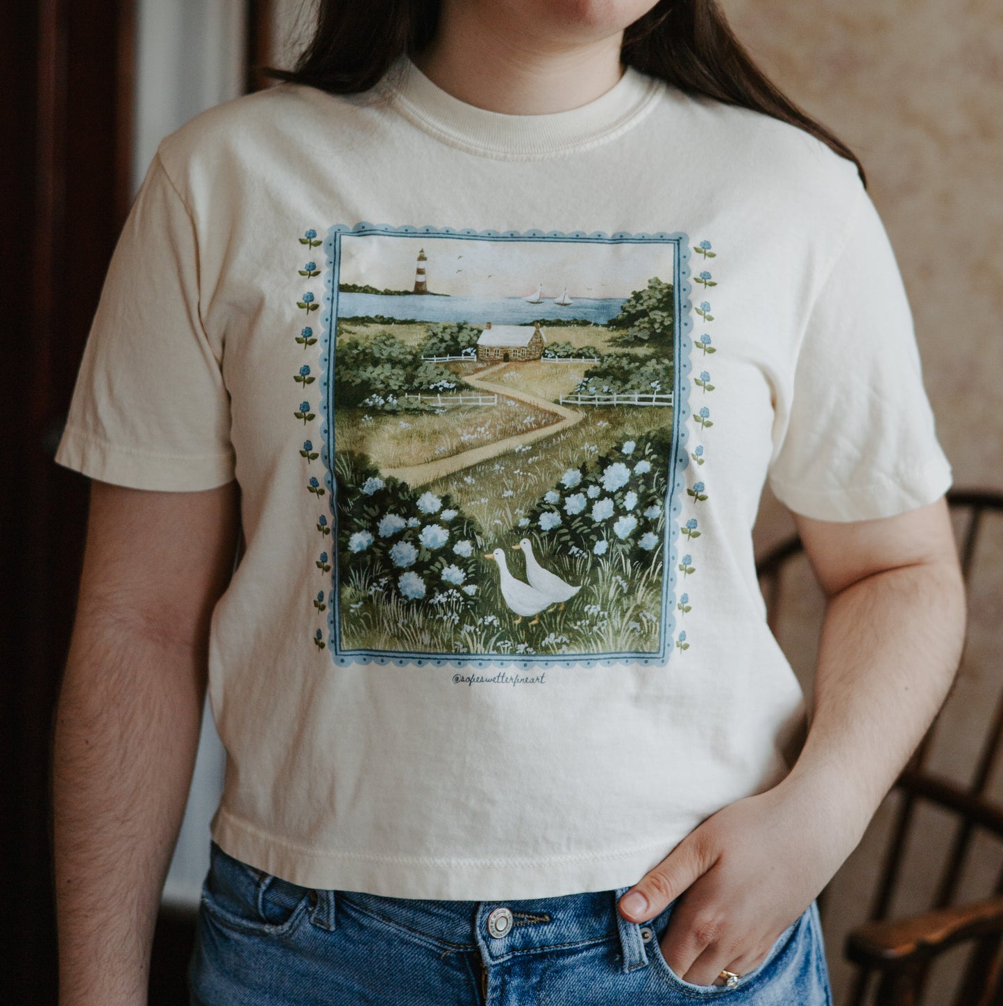 Hydrangea Boxy Tee