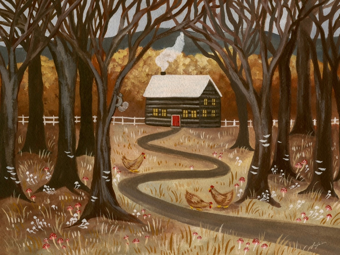 Golden Forest Cabin- Fine Art Print