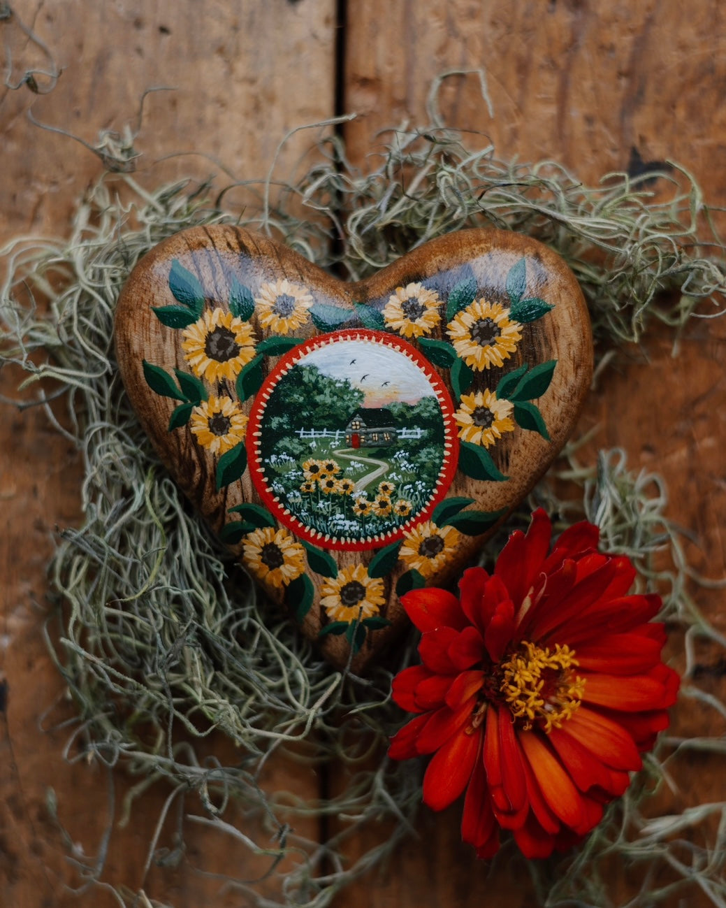 Heirloom Wooden Heart- no. 1