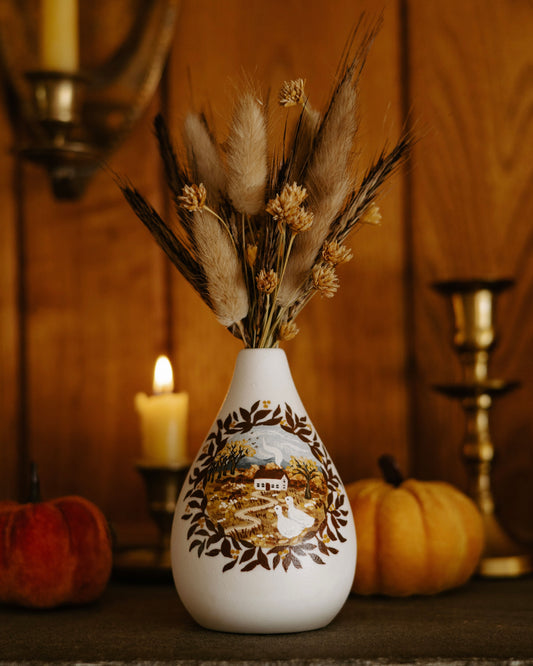 Painted Vase with Dried Flowers no. 1