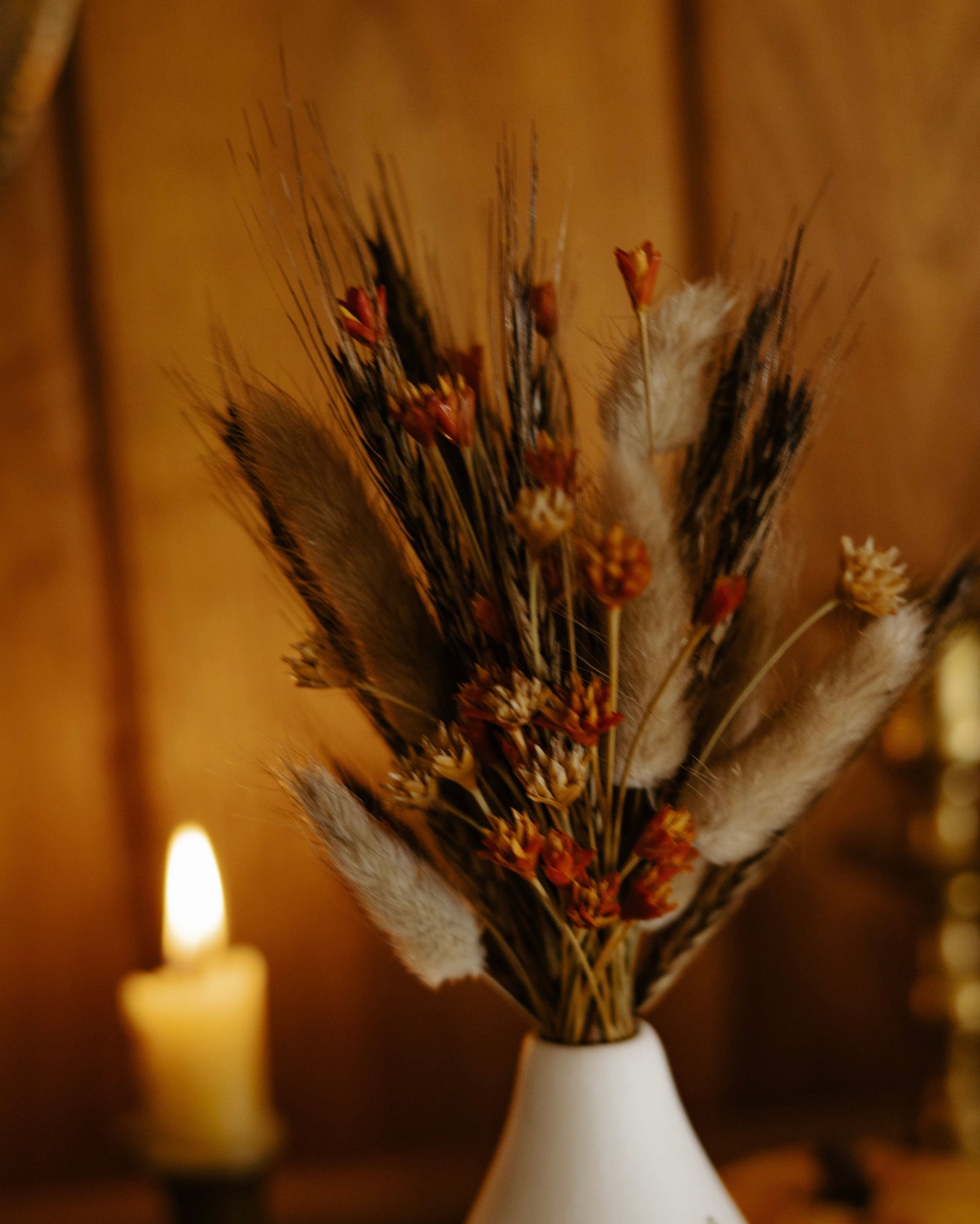 Painted Vase with Dried Flowers no. 2