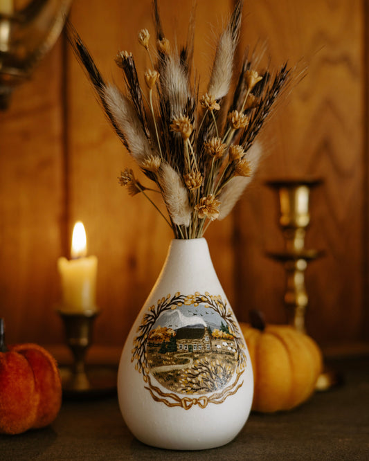 Painted Vase with Dried Flowers no. 3