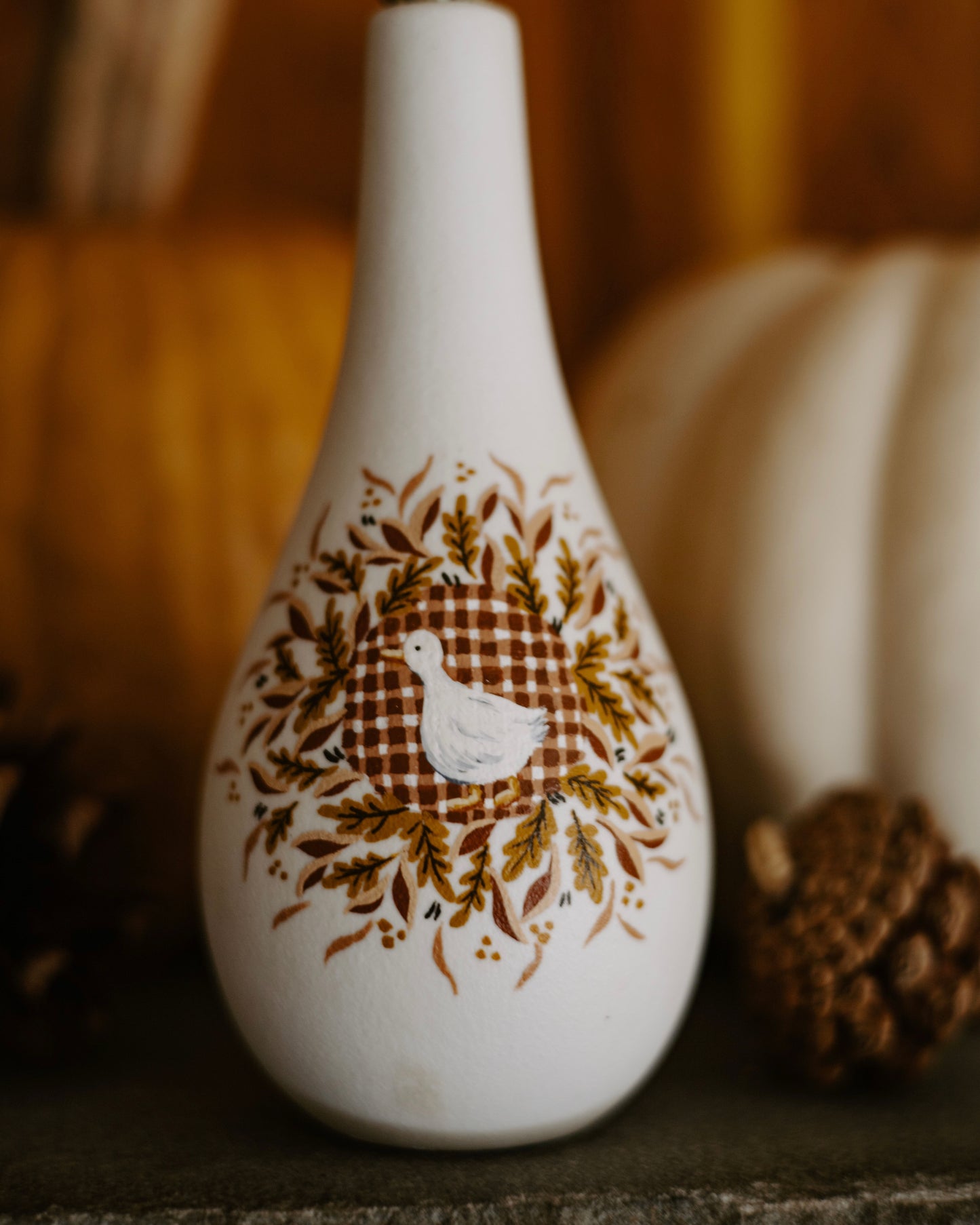 Painted Vase with Dried Flowers no. 6