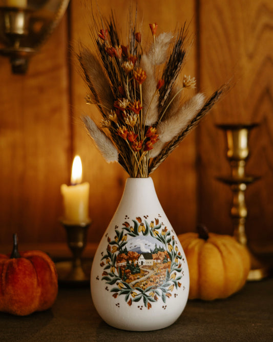 Painted Vase with Dried Flowers no. 2