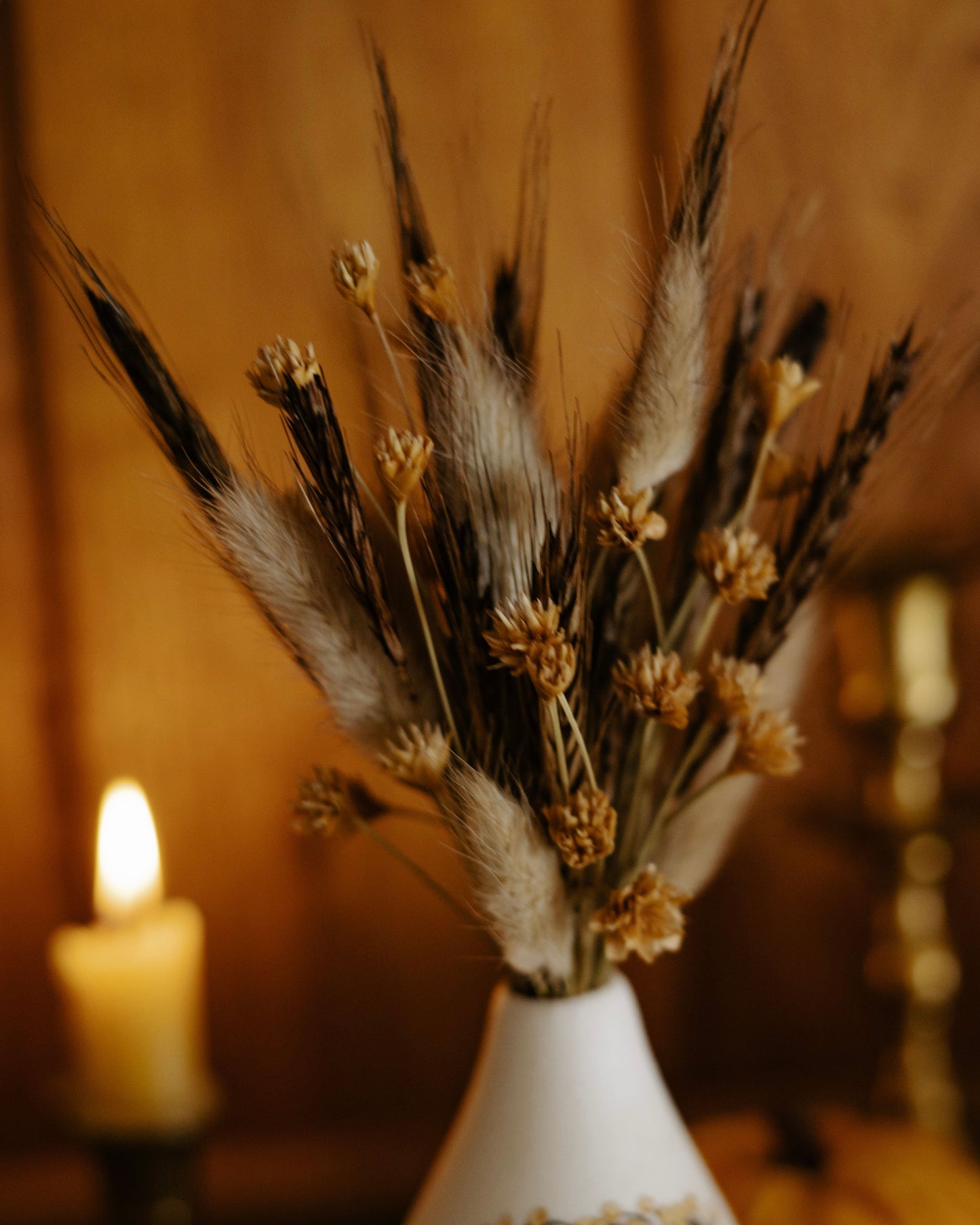 Painted Vase with Dried Flowers no. 3