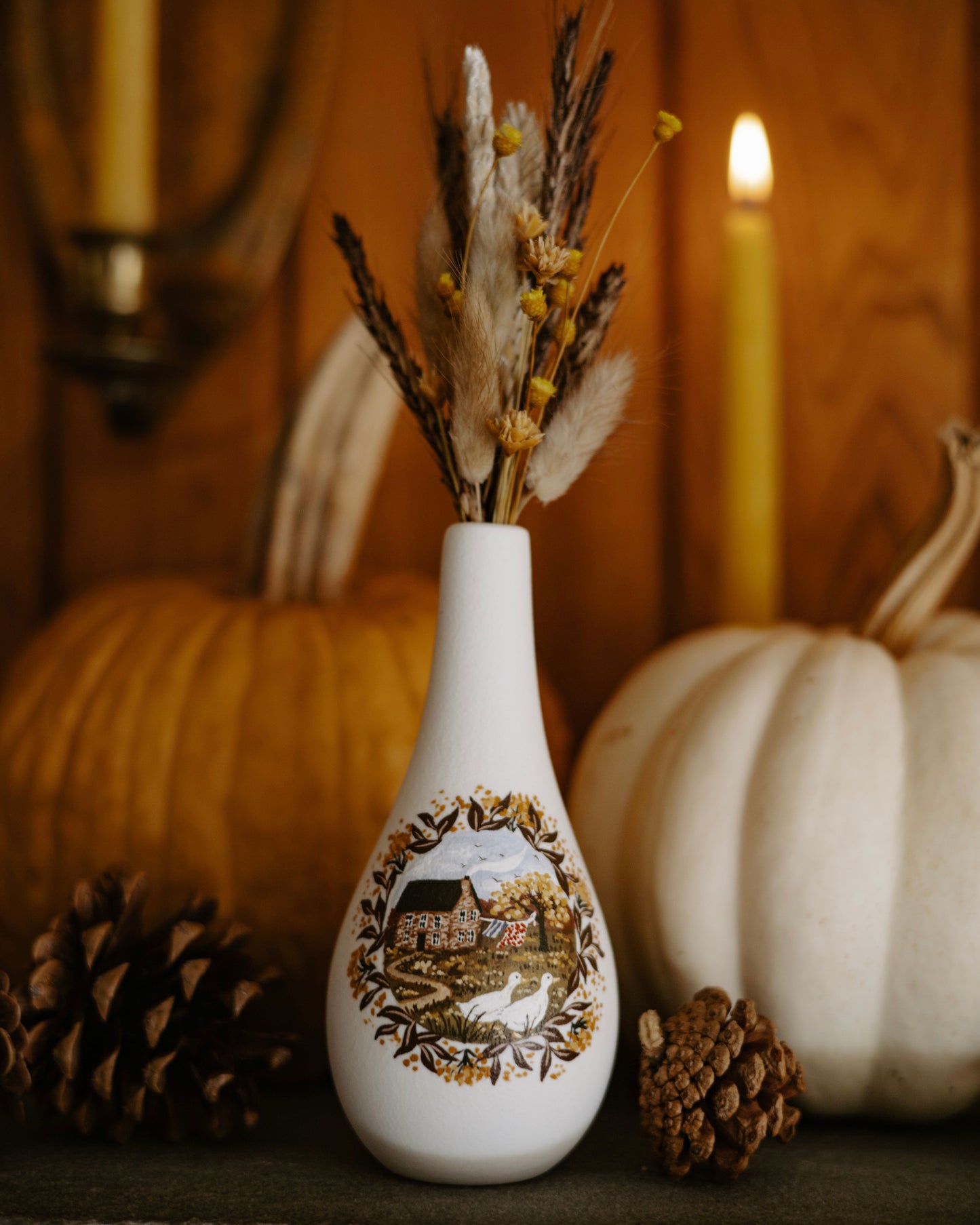 Painted Vase with Dried Flowers no. 3