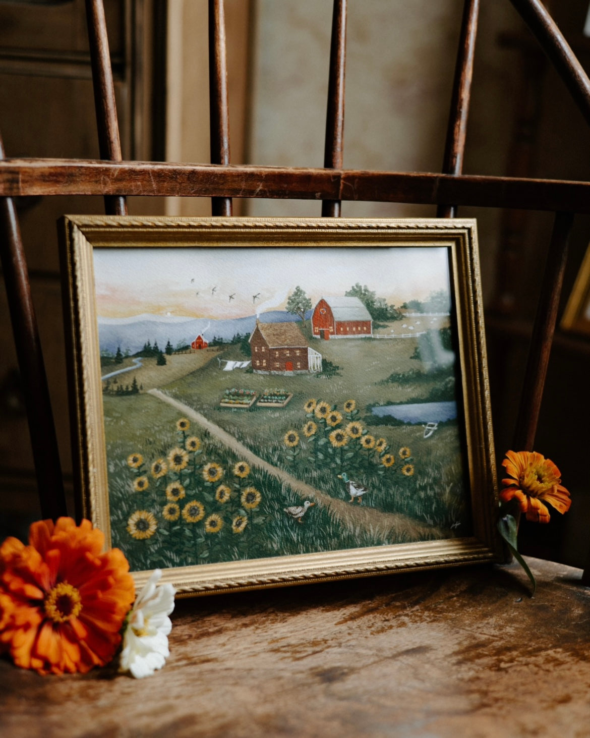 Sunflowers at Sunset