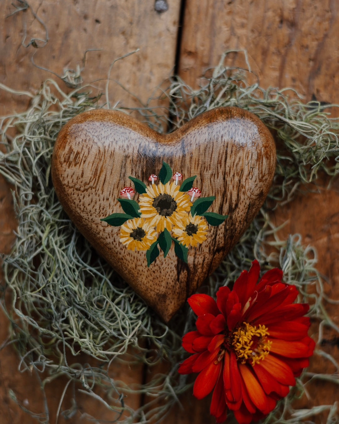 Heirloom Wooden Heart- no. 1