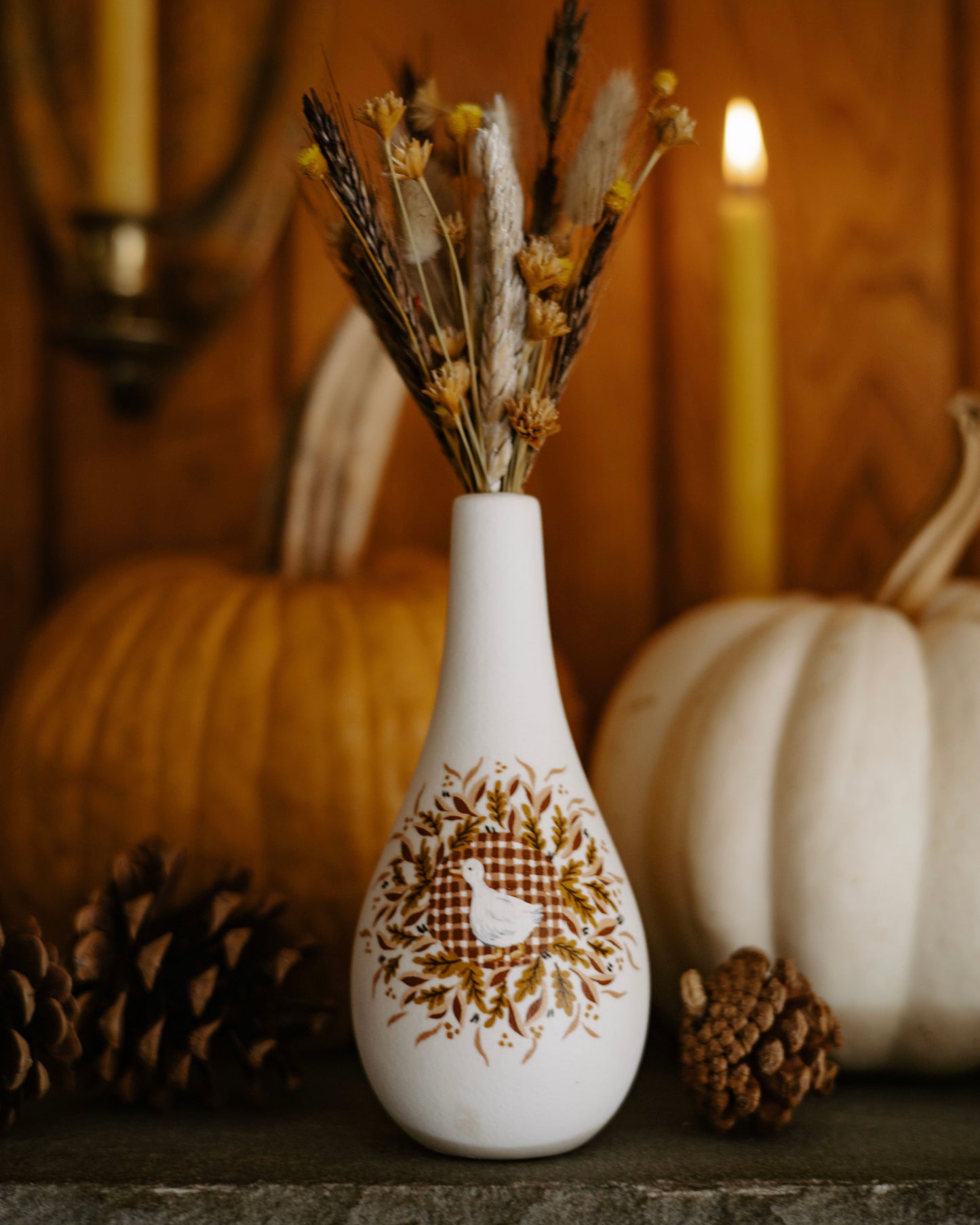 Painted Vase with Dried Flowers no. 6