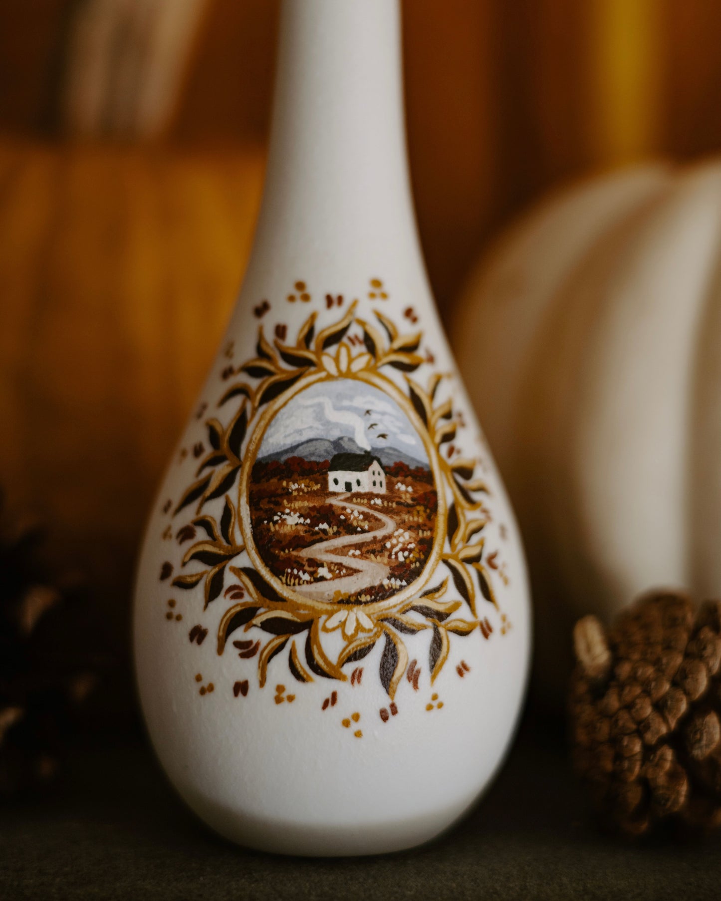 Painted Vase with Dried Flowers no. 4