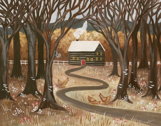 Golden Forest Cabin- Fine Art Print