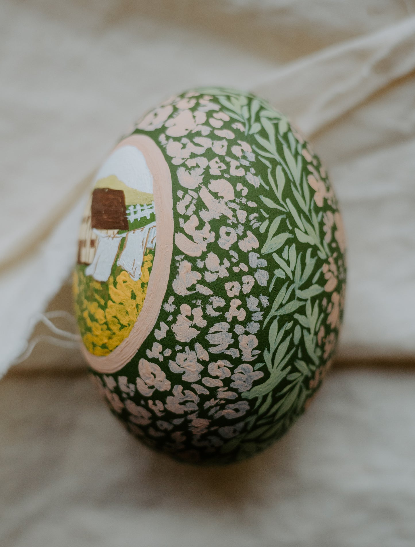 Heirloom Painted Egg- Quaint Cottage