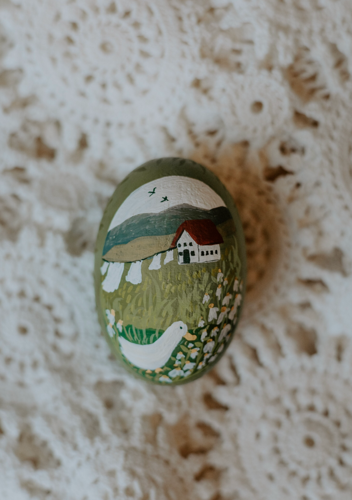 Heirloom Painted Egg- Spring Duck
