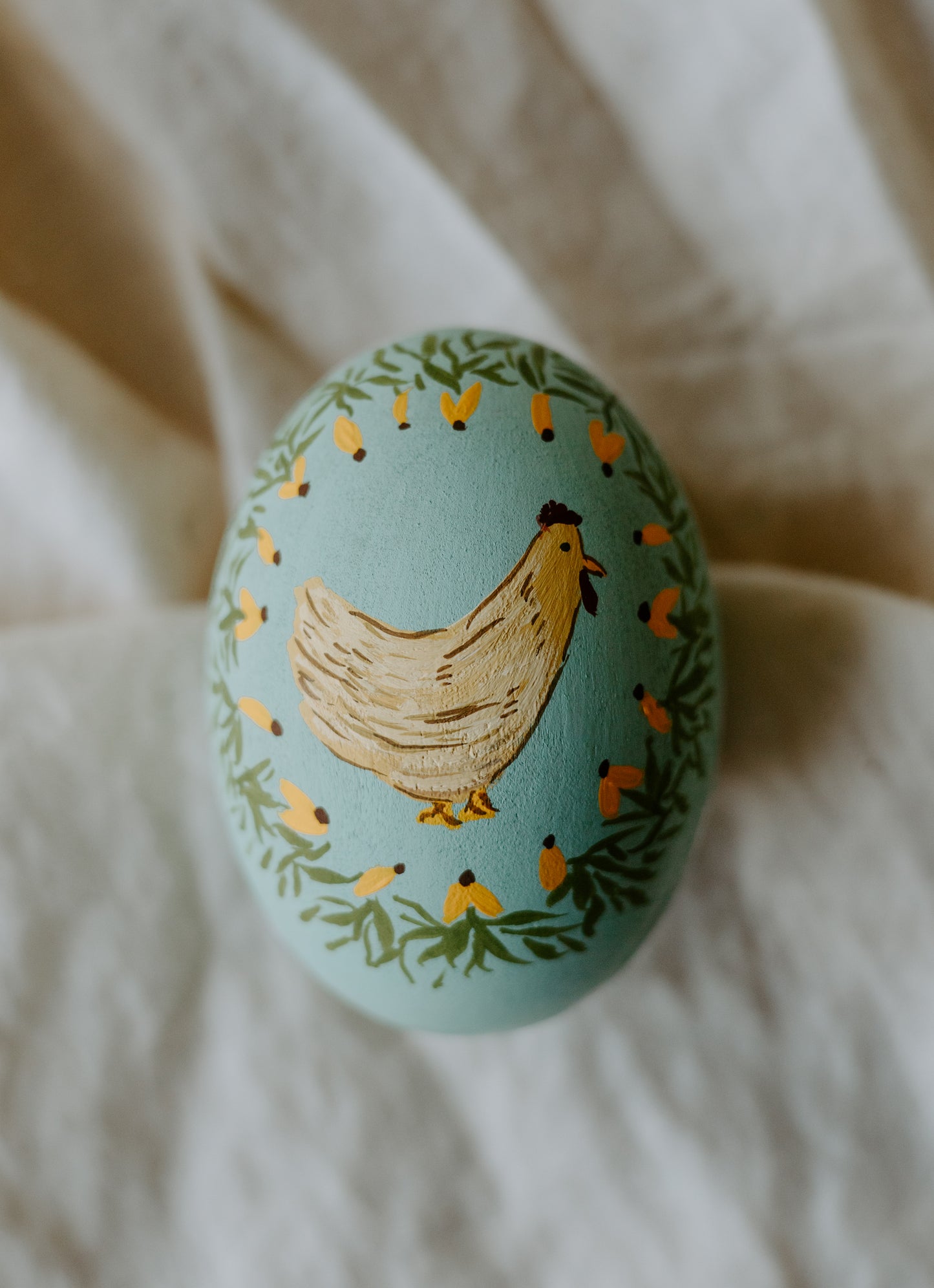 Heirloom Painted Egg- Vintage Hen