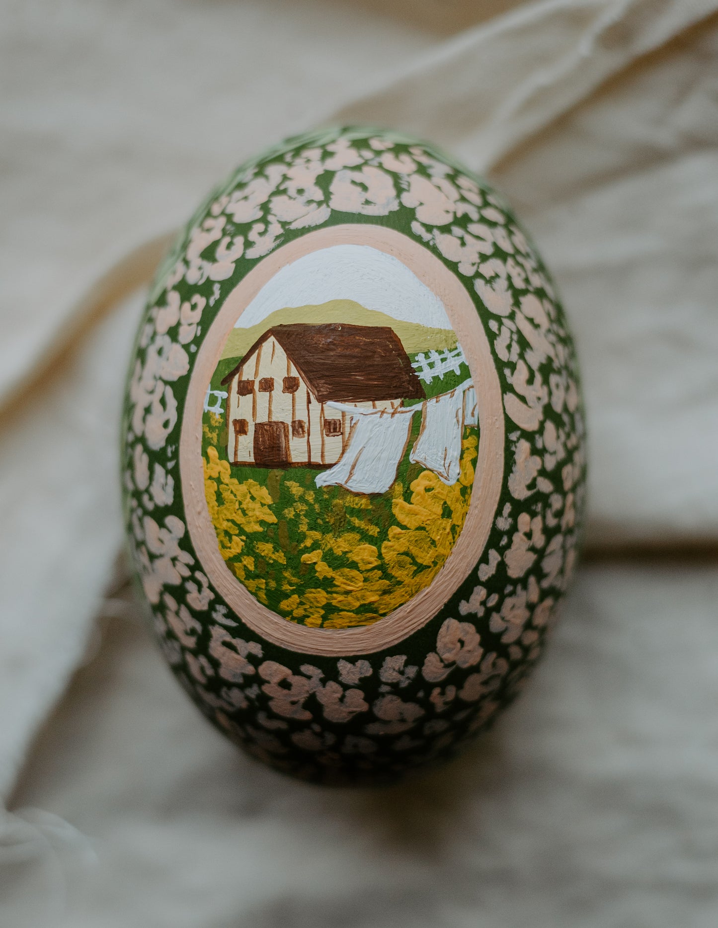 Heirloom Painted Egg- Quaint Cottage