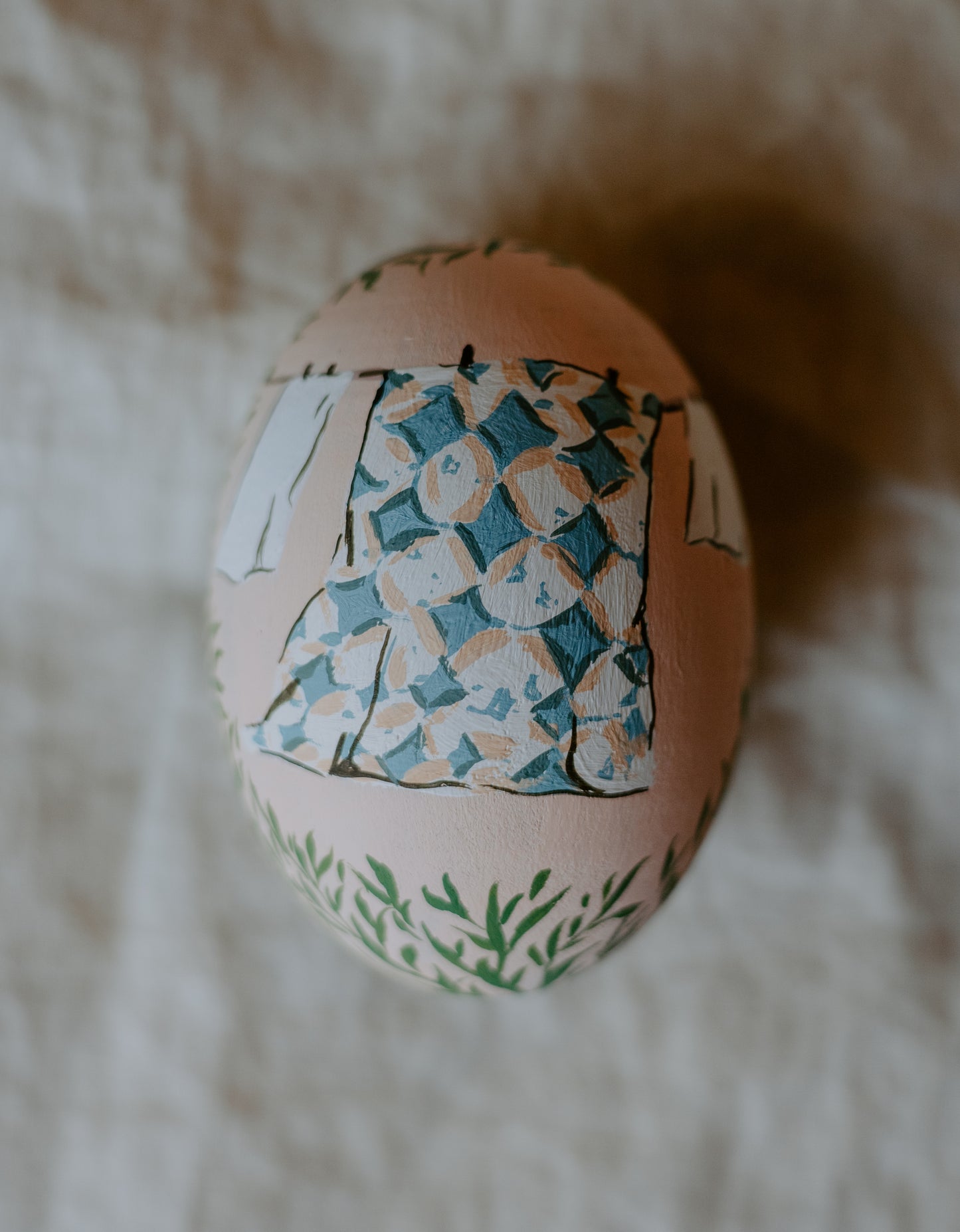 Heirloom Painted Egg- Grandma’s Quilt