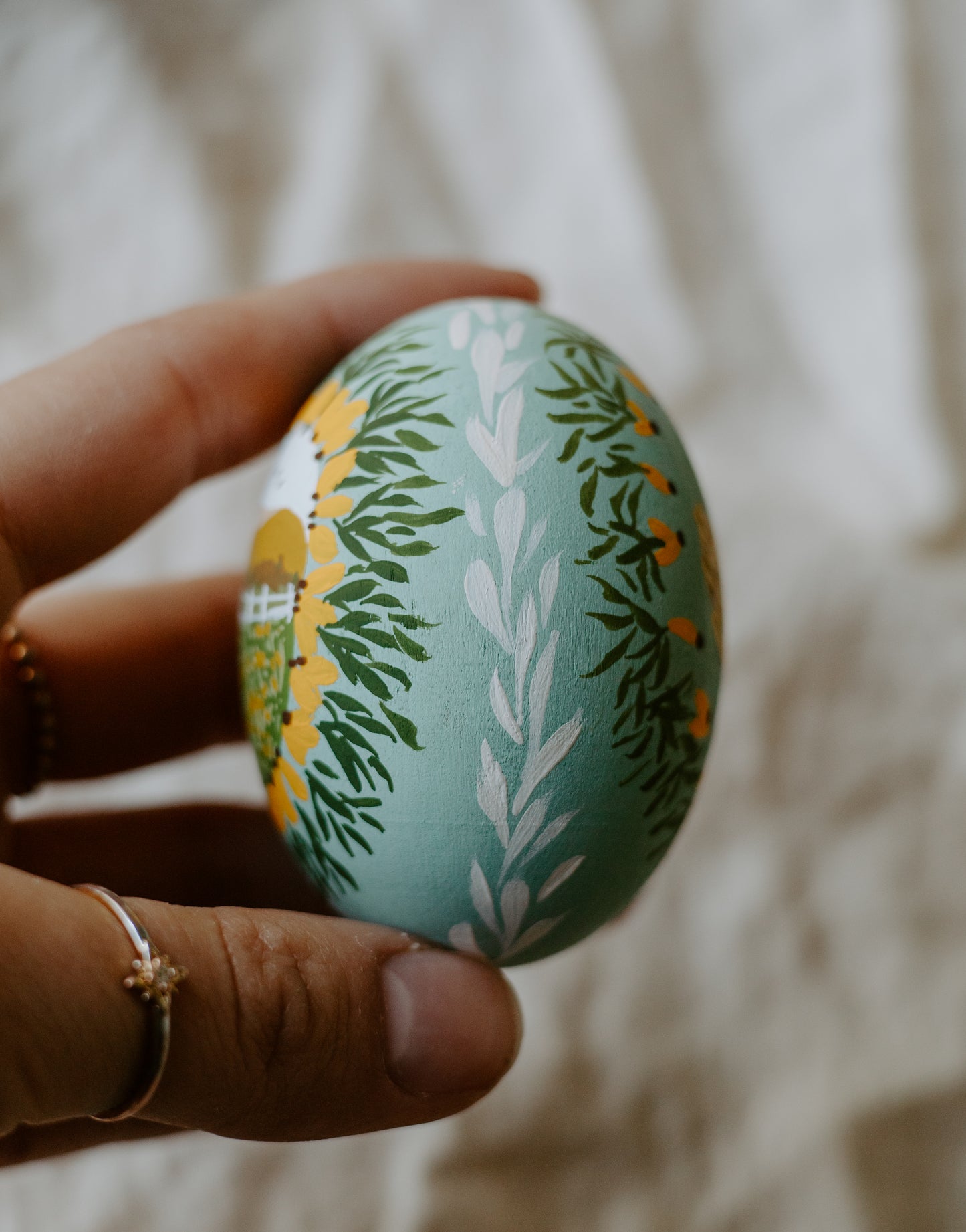Heirloom Painted Egg- Vintage Hen