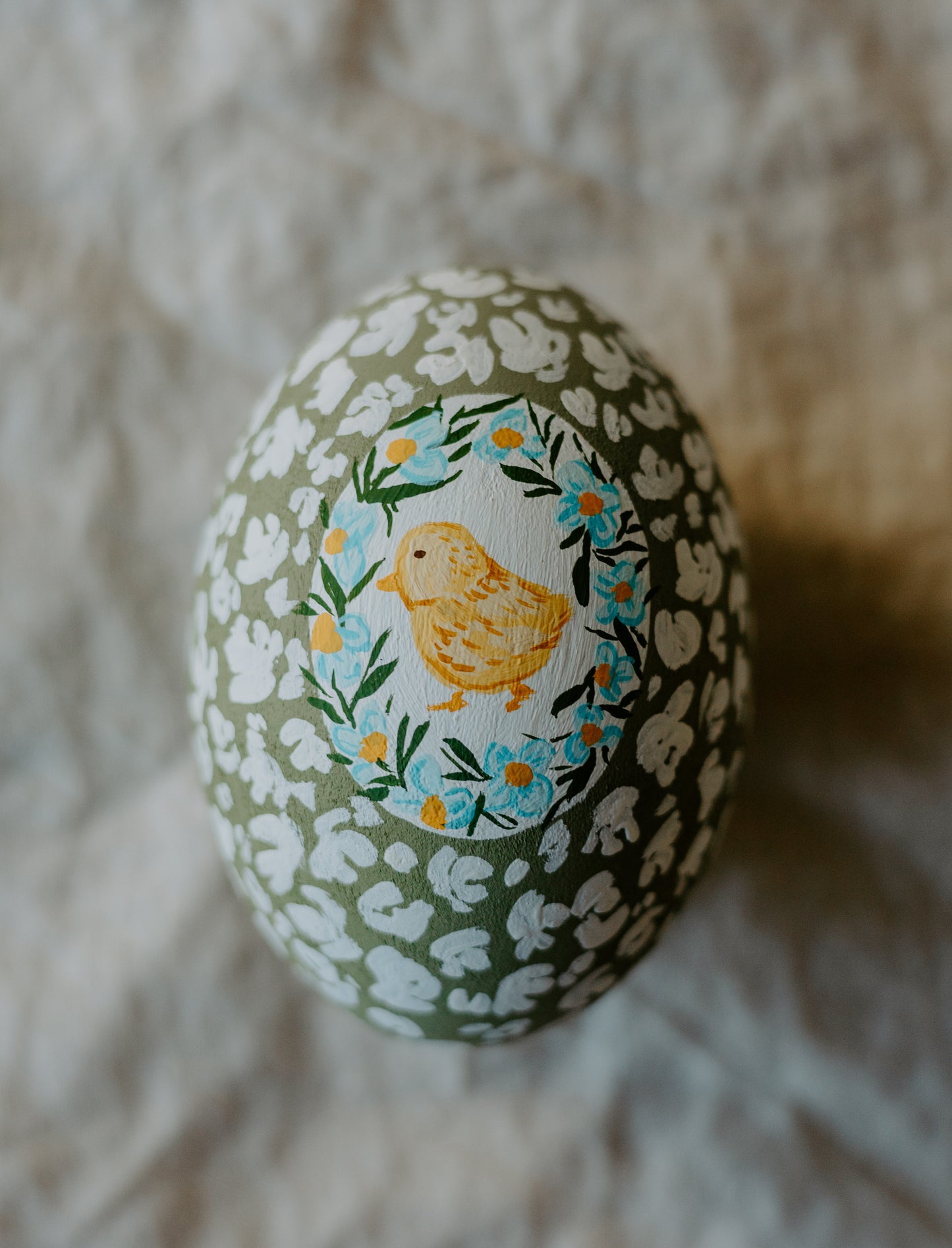 Heirloom Painted Egg- Forget-me-nots