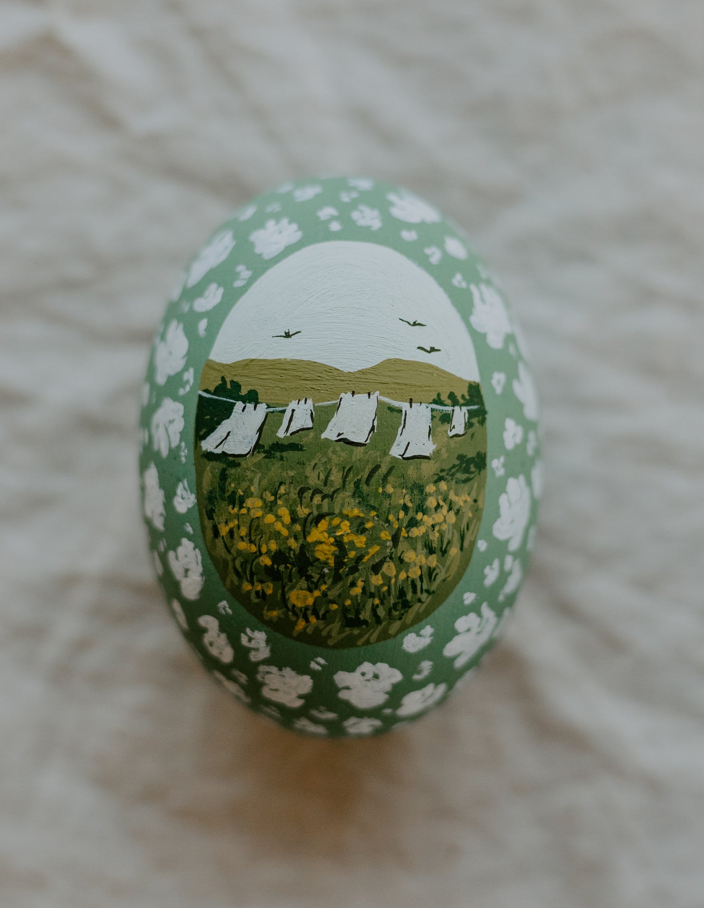 Heirloom Painted Egg- Laundry Day